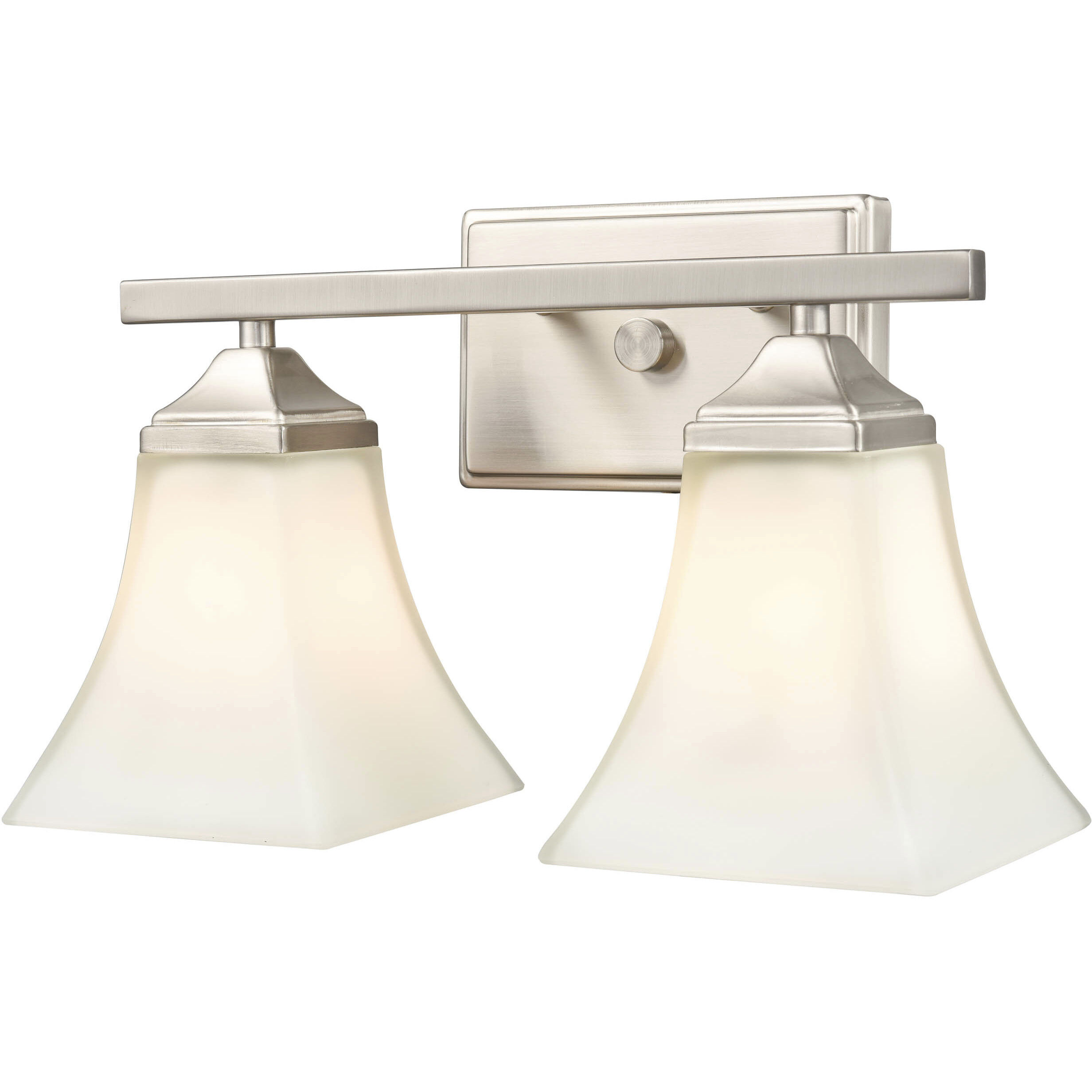 None 2 Light 14 inch Brushed Nickel Bathroom Vanity Light Wall Light